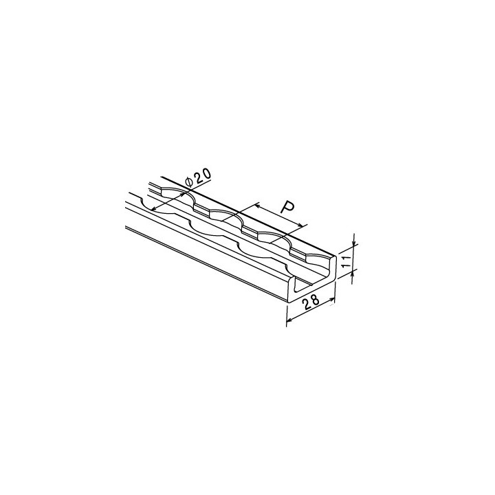 Airlineschiene light, schmal