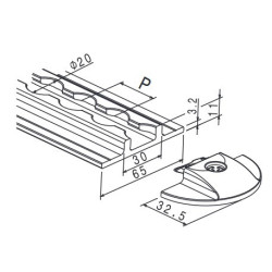 Airline-Schiene Standard mit Flansch
