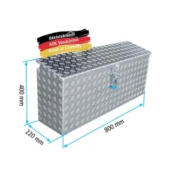 ADE Seitenkasten Alu Riffelblech 800 x 220 x 400 mm, Staukasten, Staubox