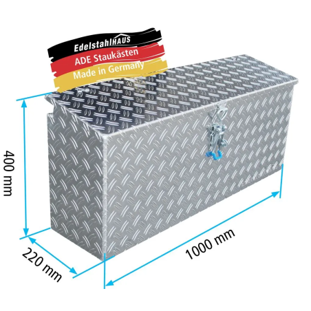 ADE Seitenkasten Alu Riffelblech 1000 x 220 x 400 mm, Staukasten, Staubox