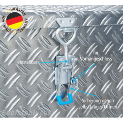 ADE Seitenkasten Alu Riffelblech 1400 x 220 x 500 mm, Staukasten, Staubox