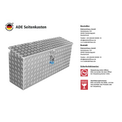 ADE Seitenkasten Alu Riffelblech 1600 x 220 x 500 mm, Staukasten, Staubox