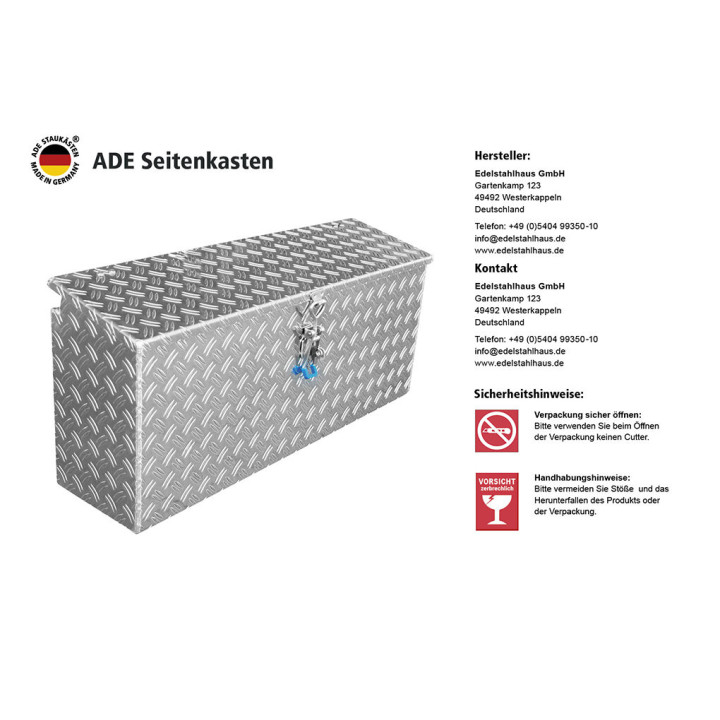 ADE Seitenkasten Alu Riffelblech 1800 x 220 x 500… | LORBIS