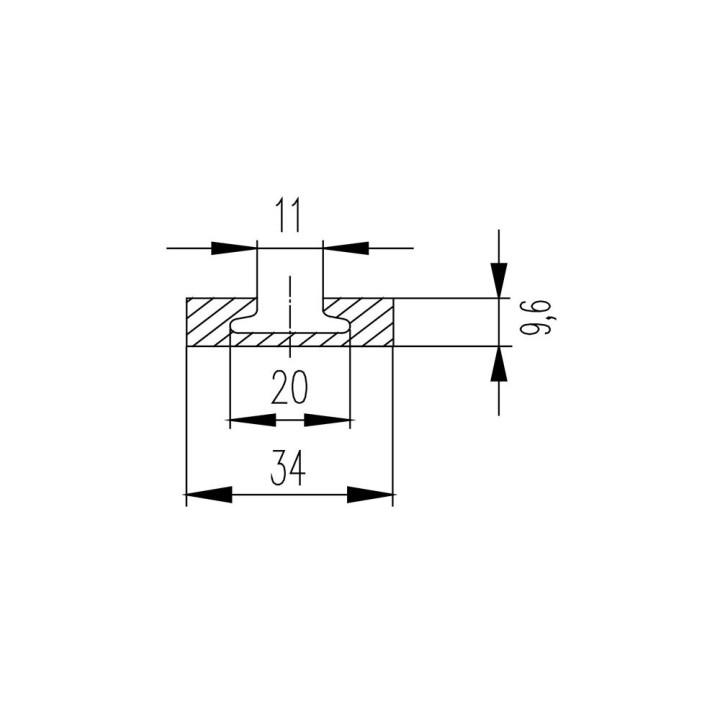 Airlineschiene light, eckig